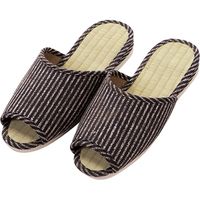 萩原 国産い草雑貨 スリッパ（前あき） 縞 110600101（直送品）