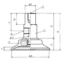 コンバム 平形パッド PFシリーズ 継手付固定式金具付パッド PFYKー60ーF 1個（直送品）