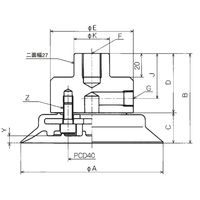 コンバム 平形パッド PFシリーズ 継手付固定式金具付パッド PFYKー150ーU 1個（直送品）