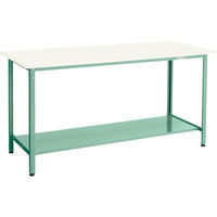 TRUSCO 軽荷重立作業台(300kg)HAE型 1800X750XH900 下棚2枚付 グリーン色 HAE-1800LT2 1台（直送品）