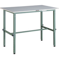 TRUSCO 軽荷重作業台高さ調節式(150kg)AEM型 1200X600XH650~950 基本タイプ グリーン色 RAEM-1260（直送品）