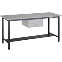 TRUSCO 中荷重立作業台(500kg)HAEW型 1800X750XH885 2段引出付 ダークグレー色 HAEWS-1875F2 1台（直送品）