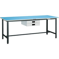 TRUSCO 軽荷重作業台(250kg)BE型 1800X900XH740 薄型2段引出付 ダークグレー色 BE-1890UDK2 1台（直送品）