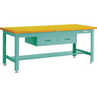 TRUSCO 中荷重作業台(2000kg)DW型 1800X750XH740 2列引出付 グリーン色 DW-1800FL2 1台（直送品）