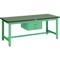 TRUSCO 中荷重作業台(800kg)GW型 1800X750XH740 2段引出付 ヤンググリーン色 GWR-1875F2 YG 1台（直送品）