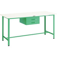 TRUSCO 軽荷重立作業台(300kg)HAE型 1800X750XH900 2段引出付 ヤンググリーン色 HAE-1800F2 YG（直送品）