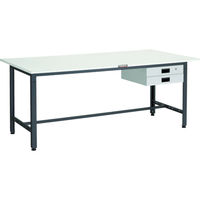 TRUSCO 軽荷重作業台(400kg)LEW型 900X600XH740 薄型2段引出付 ダークグレー色 LEWR-0960UDK2 1台（直送品）