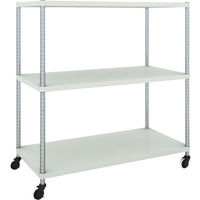 TRUSCO フェニックスラック 1200X600 3段 U車輪付 W色 抗菌粉体塗装 PER-4463-U125-W 1台(1個)（直送品）