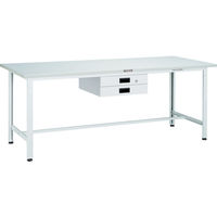 TRUSCO 軽荷重作業台(300kg)AE型 900X600XH740 薄型2段引出付 ホワイト色 RAE-0960UDK2W 1台（直送品）