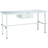 TRUSCO 軽荷重作業台高さ調節式(150kg)AEM型 900X600XH650~950 1段引出付 グリーン色 SAEM-0960F1（直送品）