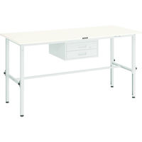 TRUSCO 軽荷重作業台高さ調節式(150kg)AEM型 1800X750XH650~950 2段引出付 グリーン色 AEM-1800F2（直送品）