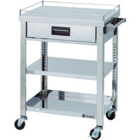 東製作所 アズマ 4方コボレ止め・引出付ワゴン 3段 4GWGO3-900K 1台 828-3333（直送品）