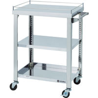 東製作所 アズマ 4方コボレ止め付きワゴン 3段 4GWG3-600K 1台 828-3321（直送品）