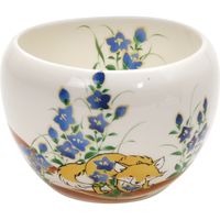 ブルーム 美濃焼 林民和ひなたの森丸碗（L）/roundbowl（L）/きつね・桔梗/8.5×10×7cm 16595 1セット（4個：1個入×4箱）（直送品）