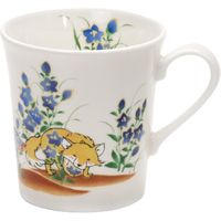ブルーム 美濃焼 林民和ひなたの森マグカップ/mugcup/きつね・桔梗/9×9cm/日本 16585 1セット（4個：1個入×4箱）（直送品）