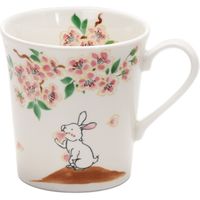 ブルーム 美濃焼 林民和ひなたの森マグカップ/mugcup/うさぎ・桜/9×9cm/日本 16586 1セット（4個：1個入×4箱）（直送品）