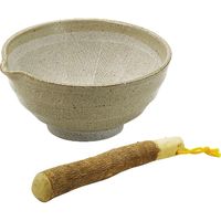 ブルーム 美濃焼 暮らしの達人 アメ釉すり鉢中/スリ棒付/15.5×7.5cm/日本 13288 1セット（3個：1個入×3箱）（直送品）