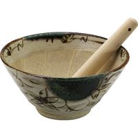 ブルーム 美濃焼 暮らしの達人 織部鉄線花すり鉢型丼/スリ棒付/20.5×10cm/日本 89752 1セット（2個：1個入×2箱）（直送品）
