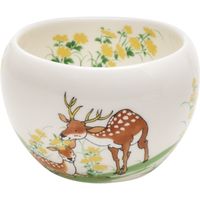 ブルーム 美濃焼 林民和ひなたの森丸碗（L）/roundbowl（L）/しか・野花/8.5×10×7cm 16597 1セット（4個：1個入×4箱）（直送品）