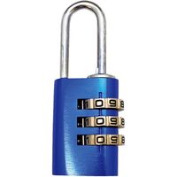 和気産業 アルミのカギ 3段番号可変式錠 ブルー TW-921（直送品）