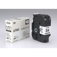 マックス 文字テープ 透明に黒文字 24mm LM-L524BC（直送品）