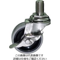 シンコー オプションキャスター 4個 φ75 ウレタン車ストッパー付 (ステンレス金具) CSU-75x4 1式(4個)（直送品）