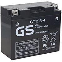 【二輪車用品】台湾GS シールド型 バイク用バッテリー液入充電済 TY GT12B-4 1個（直送品）