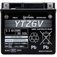【二輪車用品】GS YUASA（ジーエスユアサ） シールド型 バイク用バッテリー液入充電済 YTZ6V 1個（直送品）