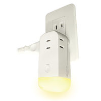 トップランド 充電式LEDライト付き 電源タップ 3個口 2段階調光 停電時自動点灯 携帯灯 M7410 1個