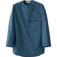セブンユニフォーム HACCP対応袖口アンダーカバー付シャツ・男女兼用・八分袖 ブルー M CH4470-1 1点（直送品）
