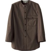 セブンユニフォーム HACCP対応袖口アンダーカバー付シャツ・男女兼用・八分袖 ブラウン M CH4470-6 1点（直送品）
