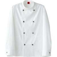 セブンユニフォーム コックコート・男女兼用・長袖 ホワイト L QA7365-0 1着（直送品）