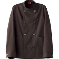 セブンユニフォーム コックコート・男女兼用・長袖 ブラウン M QA7365-6 1着（直送品）