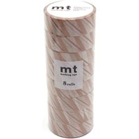 カモ井加工紙 mt マスキングテープ 8P（8巻セット） ストライプ×ストライプ[幅15mm×7m] MT08D523 1個