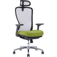 【軒先渡し】関家具 AiDen（アイデン） A04-L オットマン オフィスチェア ブラック×グリーン×グレー 351181 1脚（直送品）