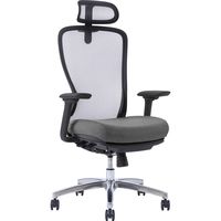 【軒先渡し】関家具 AiDen（アイデン） A04-L オットマン オフィスチェア ブラック×グレー×ブラック 351177 1脚（直送品）