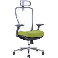 【軒先渡し】関家具 AiDen（アイデン） A04-L オットマン オフィスチェア ホワイト×グリーン×グレー 351187 1脚（直送品）