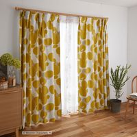 スミノエ MOOMIN セミオーダー カーテン ロックパターン 1300×1550mm イエロー 1セット(2枚入)（直送品）