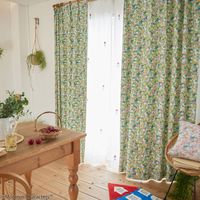 スミノエ MOOMIN セミオーダー カーテン コバナドレープ 1700×1450mm グリーン 1セット(2枚入)（直送品）