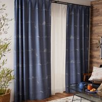 スミノエ MOOMIN セミオーダー カーテン デニムボーダー 2700×1250mm ブルー 1セット(2枚入)（直送品）