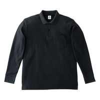 ボンマックス ポケット付きCVC鹿の子ドライ長袖ポロシャツ　MS3115-16　ブラック　SS　1枚（直送品）