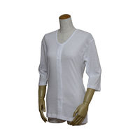 ウエル 婦人七分袖前開きシャツ　2枚組　43262-2　白　L 4544354438028 1組（直送品）
