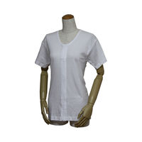 ウエル 婦人三分袖前開きシャツ 43253-2 白