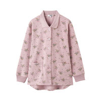 ケアファッション 裏起毛斜めボタンホールポロカーディ　97666-13　ローズ　LL 4580604043901 1枚（直送品）