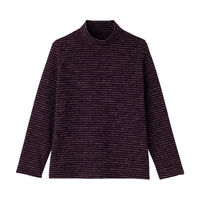 ケアファッション 杢調ボーダー裏起毛Tシャツ　89493-23　ボルドー　LL 4580625269557 1枚（直送品）