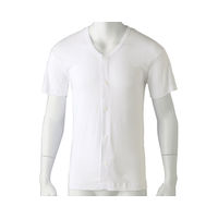 ケアファッション 半袖ホックシャツ（2枚組） 89819 ホワイト