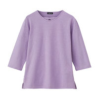 ケアファッション 7分袖リボン衿Tシャツ　97426-31　パープル　M～L 4580625294528 1枚（直送品）