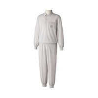 ケアファッション カノコポロ衿上下スーツ　89767-33　ライトグレー　LL 4580625298816 1枚（直送品）