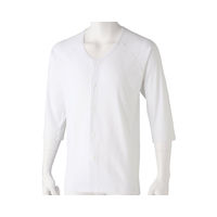 ケアファッション 7分袖ホックシャツ（2枚組）　89866-04　ホワイト　S 4580625306320 1枚（直送品）