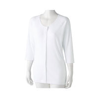 ケアファッション 7分袖ホックシャツ（2枚組）　89868-14　ホワイト　S 4580625306481 1枚（直送品）